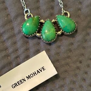 Sterling Green Mohave Teardrop Necklace